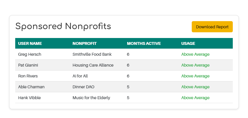 Nonprofit Navigator Foundation Dashboard